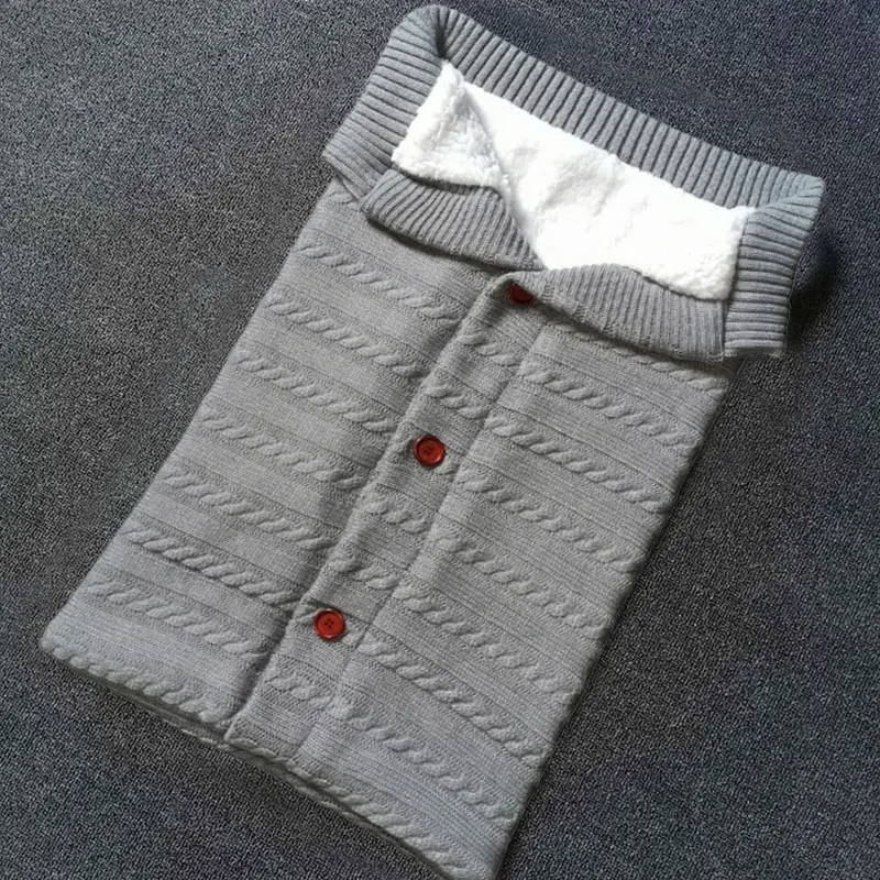 Light Gray Детское одеяло Herbabe, зимний теплый спальный мешок, Хлопковое трикотажное одеяло для новорожденных s, Детская накидка, аксессуары для коляски, спальный мешок - Цвет: Light Gray