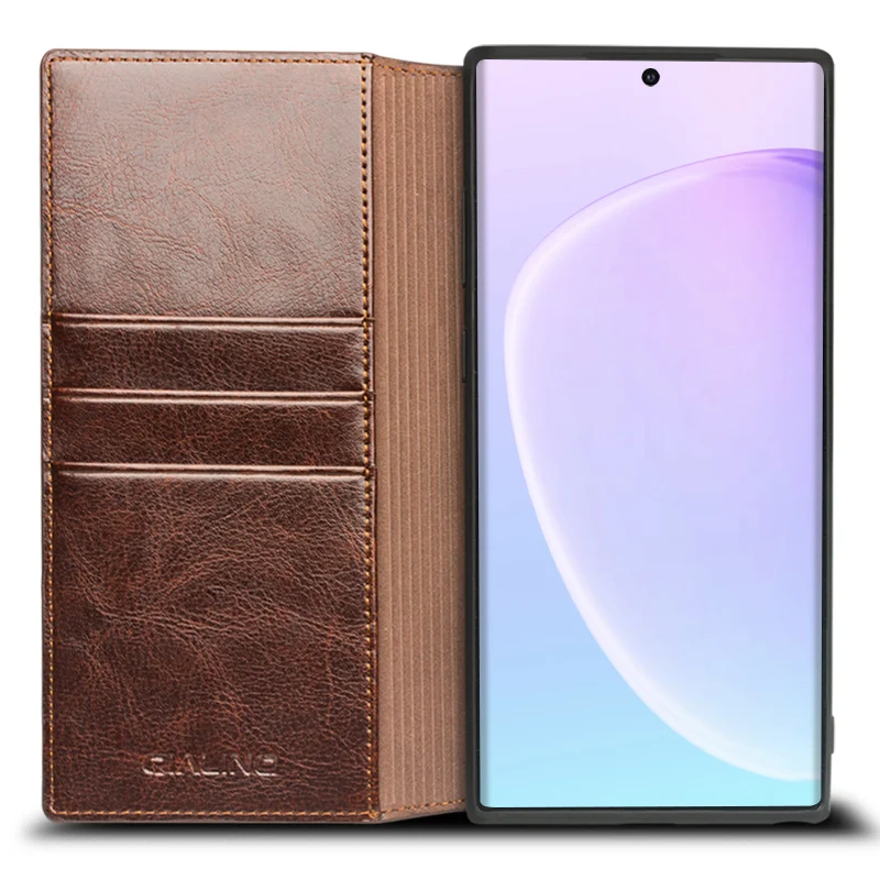 Ceny Portfel w stylu retro gniazdo karty etui do Samsung Note 10 Plus przypadku wysokiej klasy prawdziwej skóry pokrywa dla Samsung Galaxy Note 10 plus 5G Capa