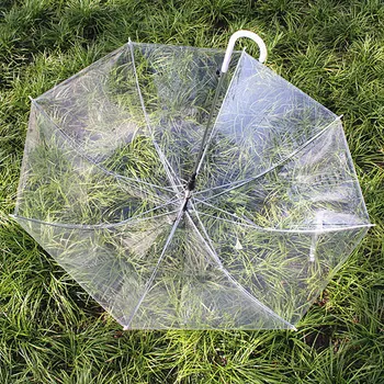 

92CM Diameter Automatic Transparent Umbrella for women Long Handle Children Rain Sun Umbrellas Wind Resistant Straight Parasol