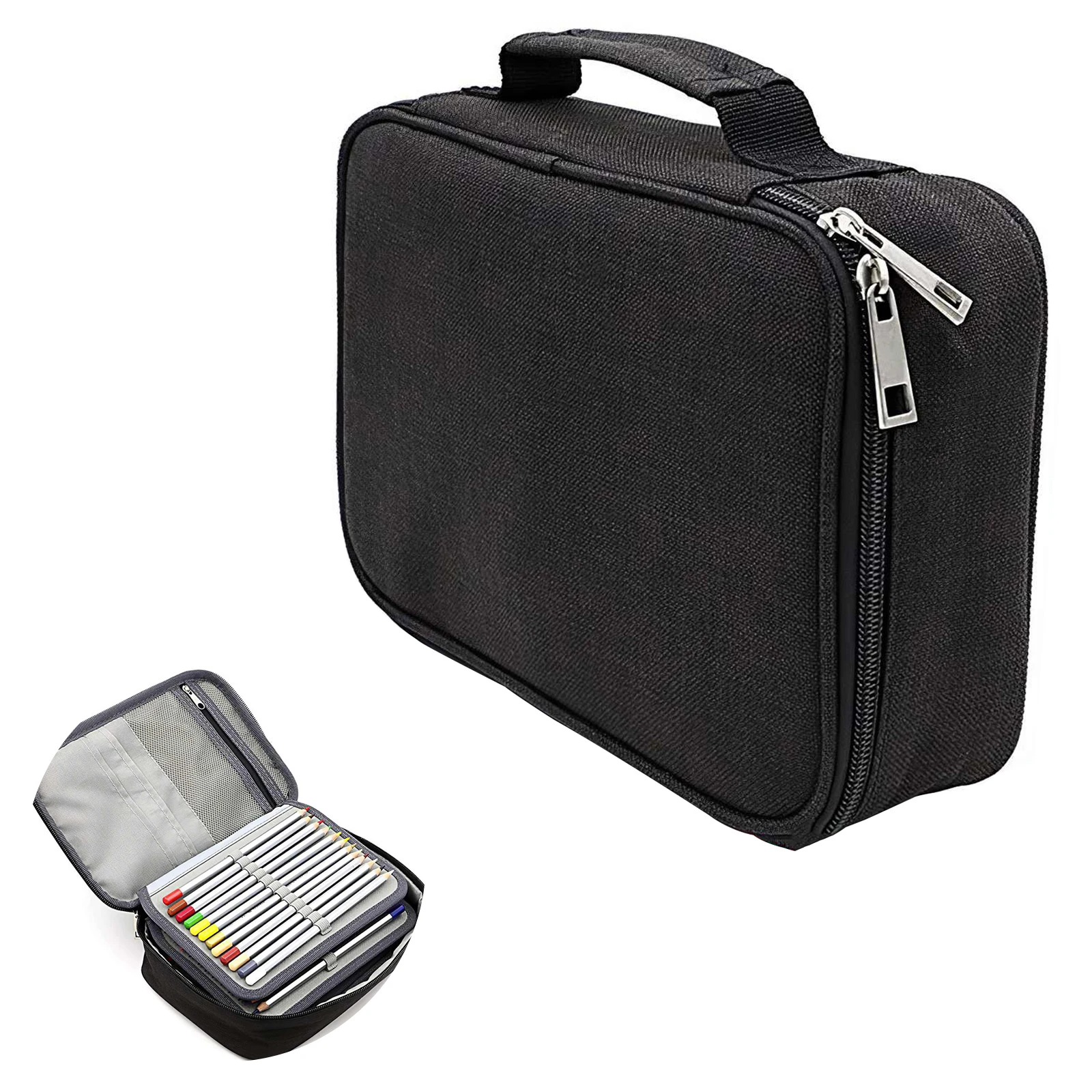 Storage Bag Pencil Case Student Stationery Pen Curtain Box 2021 Hot 72 Color Hole Fine Art Painting | Канцтовары для офиса и