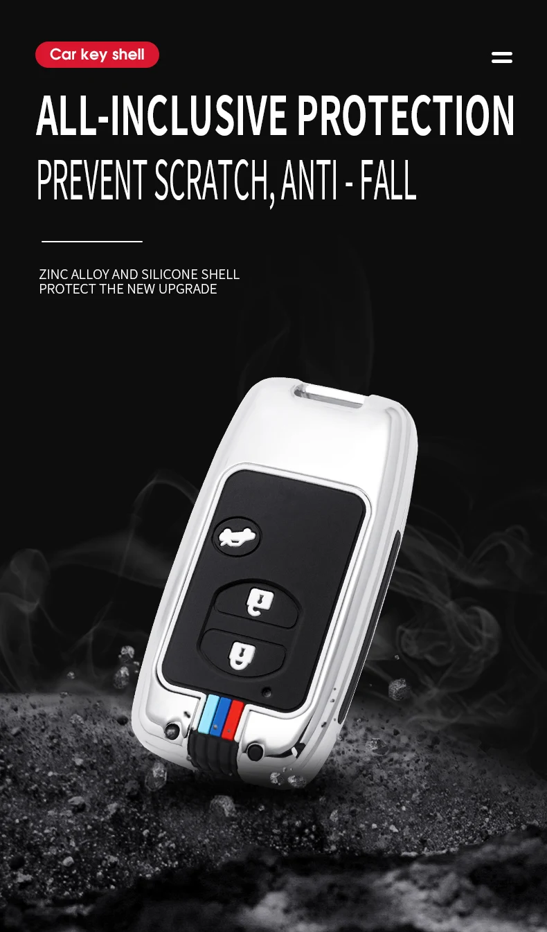 Borsa in lega di zinco per custodia portachiavi per Toyota Land Cruiser Prado 150 Camry Prius Crown Holder 15 Borsa in lega di zinco per custodia portachiavi per Toyota Land Cruiser Prado 150 Camry Prius Crown Holder - Hcc98be74ebe4487dbcf6c17afc5c452dk