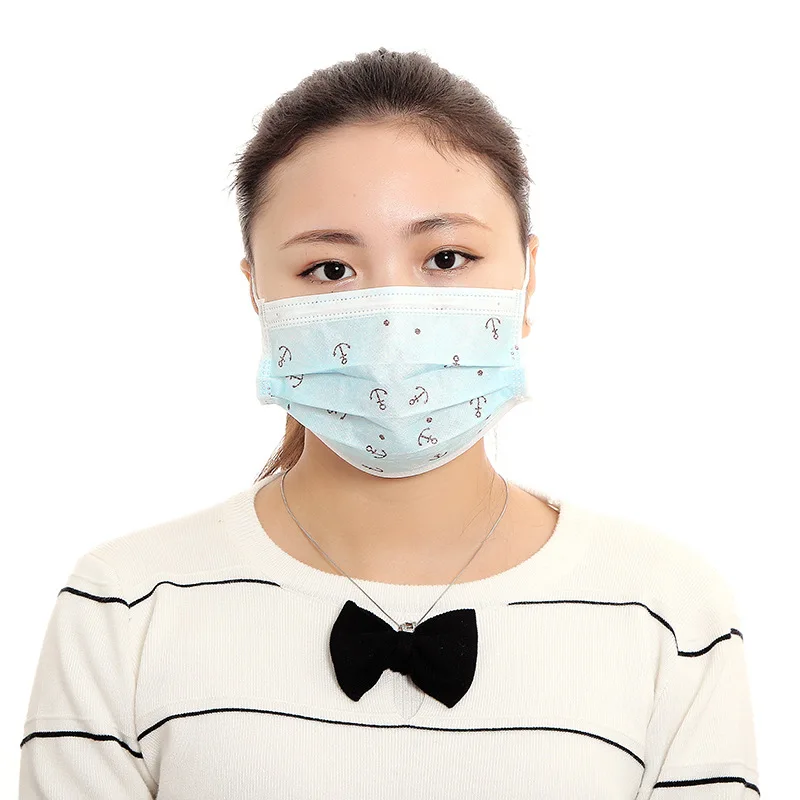 1 шт одноразовые Пылезащитная маска для лица для телефона с симпатичным цветочным рисунком из мультфильма с 3 слоя нетканый Хирургический медицинский ушной рот-муфельная печь
