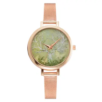 

Women Quartz Watch Business Band Durable Wristwatch Stainless Steel Strp Classic Rectangle Deer Shape Dial Valentine Girls GIFTS