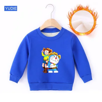 

boys Clothes Winter Warm Hoodies Doraemon t shirt Kids Autumn Children little toddler baby Sweatshirts Fashion long sleeve tops