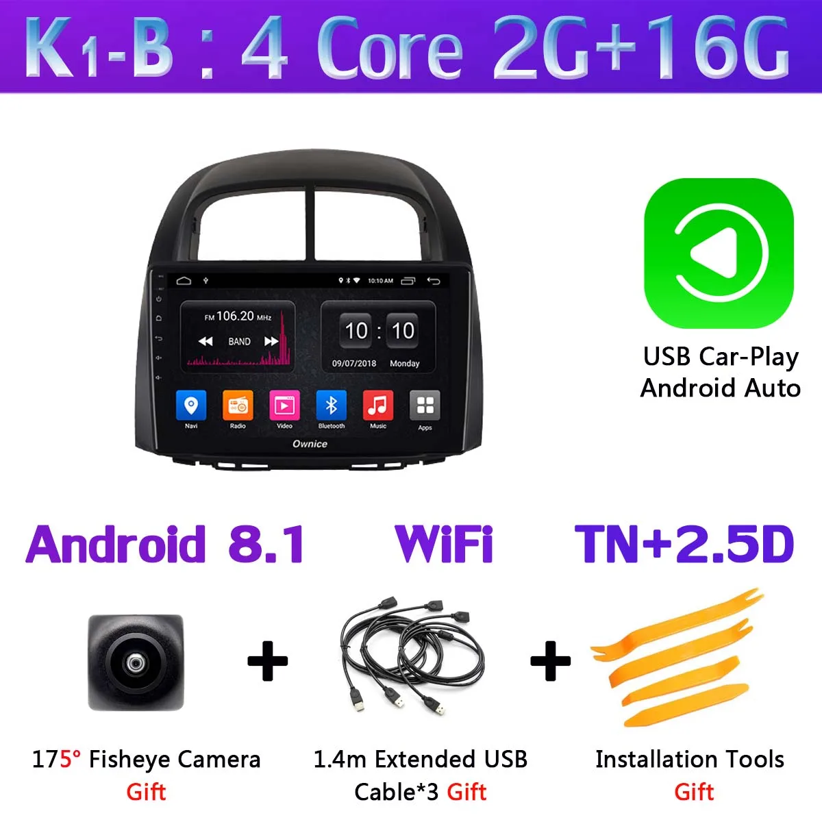360 ° камера 8 ядерный 4G+ 64G Android 9,0 Автомобильный мультимедийный радио gps навигация DSP Авто CarPlay для Perodua MYVI 2005-2011 головное устройство - Цвет: K1-B-CarPlay