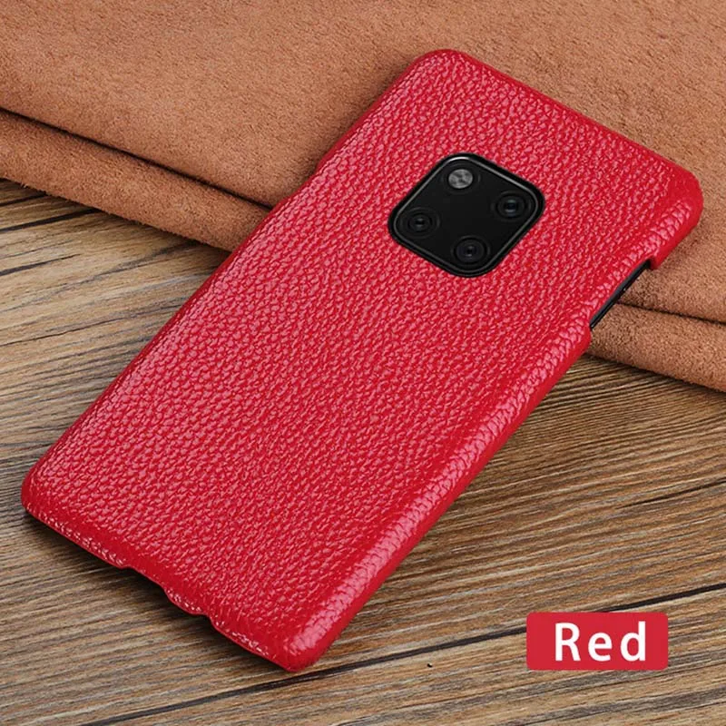 Red Чехол для телефона huawei P20 P30 Lite mate 10 20 Lite Pro Y6 Y9 P Smart чехол с текстурой личи для Honor 7X 7A 8X9 10 Lite - Цвет: Red