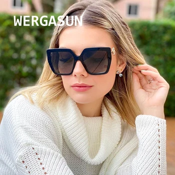 

WERGASUN 2020 Brand Designer Sunglasses Women High Quality Retro Sunglasses Women Square Glasses Women/Men Luxury Oculos De Sol