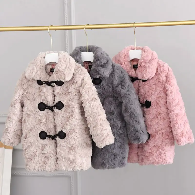 

2020 Lamb Wool Girls Winter Jackets Thick Warm Children Coats Faux Fur Teenager Kids Windbreakers Autumn Fleece Snow Clothes