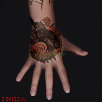 

Waterproof Temporary Tattoo Sticker Leopard sword flower Fake Tatto Flash Tatoo Hand Arm art Tattoos for Girl Women Men