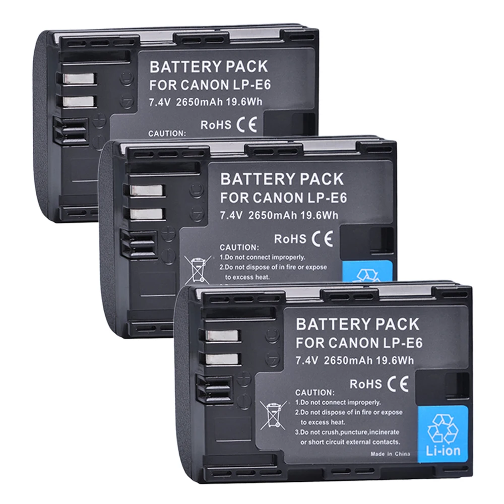 2650mAh LP-E6 LP-E6N LP E6 LPE6 LPE6N バッテリー Canon EOS