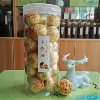 

2019 China Xinhui Xiaoqinggan Little Green Mandarin Ripe Pu'er Tea for Cellulite and Promote Digestion 250g Transparent Bottled