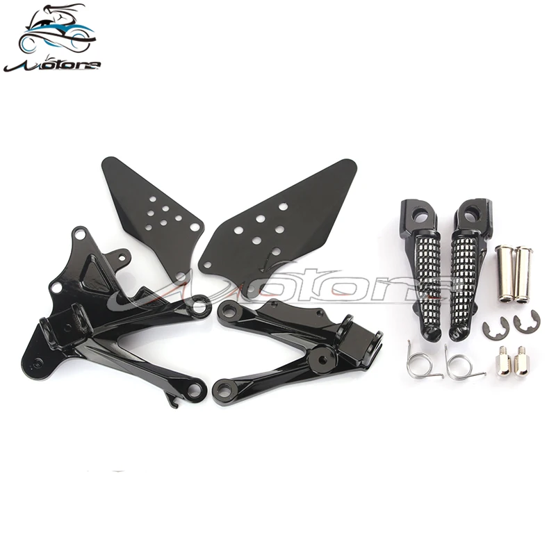 Спереди подножки для ног педали кронштейн для KAWASAKI ZX10R 2006 2007 2008 2009 2010 06 07 08 09 10 2006-2010 мотоцикл - Цвет: Черный