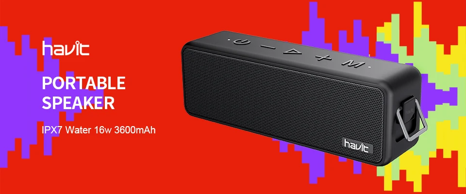 HAVIT портативный Bluetooth динамик сабвуфер светодиодный дисплей времени Будильник беспроводной динамик с микрофоном для телефонных звонков M28