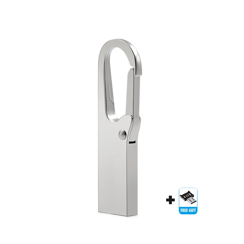 Silver-otg Металлический флеш-накопитель 128 Гб 64 ГБ, usb флеш-накопитель 32 ГБ, флеш-накопитель 8 ГБ, Водонепроницаемая usb флеш-карта 16 ГБ, флеш-карта памяти 2,0 на ключ - Цвет: Silver-otg