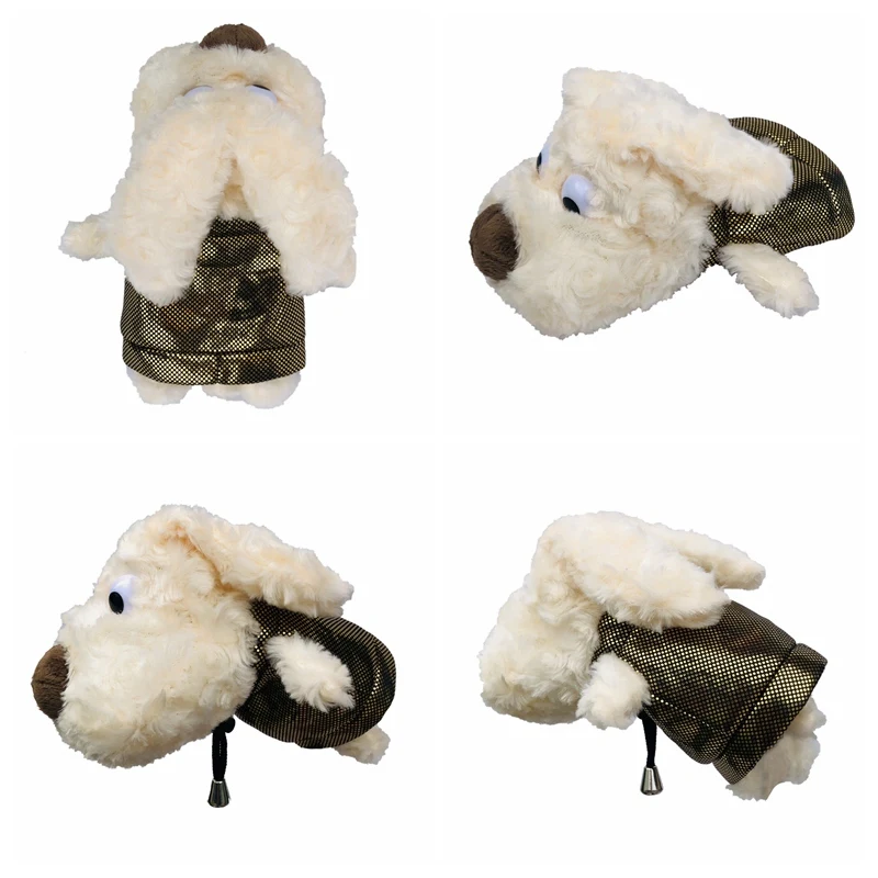 2 Pcs/set Cute Plush Dog Golf Clubs Cover For Driver Fairway Woods Clubs Practical Outdoor Golf Clubs Headcovers Golf Supplies