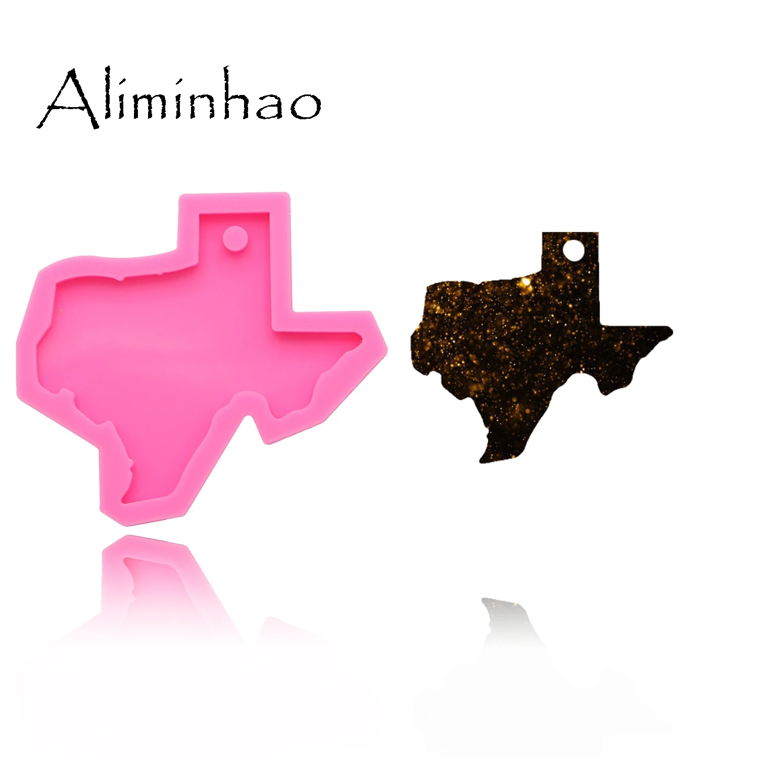 

DY0201 Shiny Texas State keychains mold Pendant Polymer Clay DIY Jewelry Making glitter epoxy Key Chain Silicone Resin mold