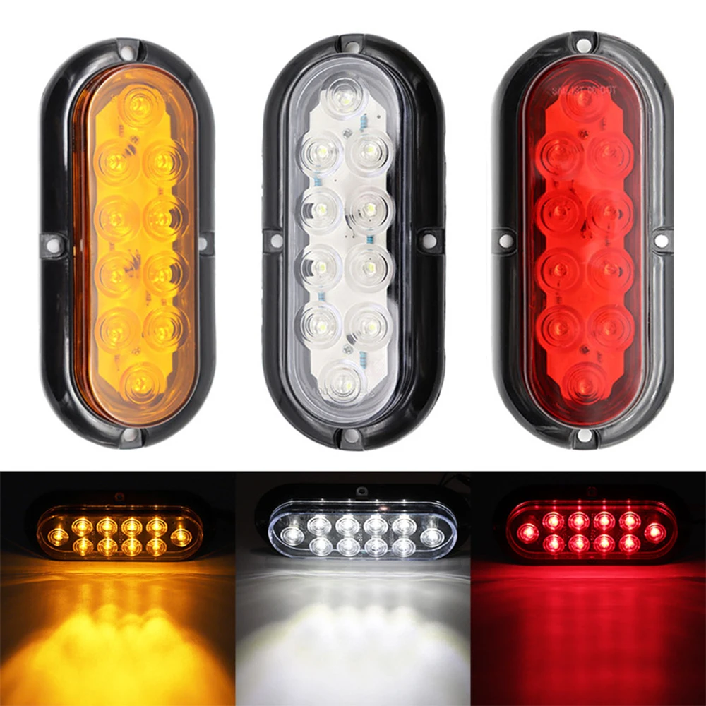 

2PCS 12V 10 LED Waterproof Car Tail Light Assembly Rear Lamps Stop Brake Lamp for Trailer Truck Van Car Lighting
