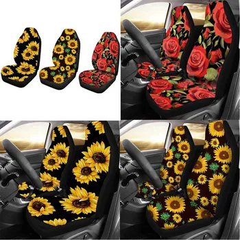 

1 Set Sunflower Rose Flower Printed Seat Cover Shape Car Seat Protectorr