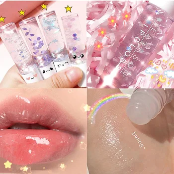 

Colorless Lip Gloss With Flash Transparent Lip Oil Sexy Cute Lip Balm Waterproof Moisturizing Plumper Lipstick Women Lip Gloss