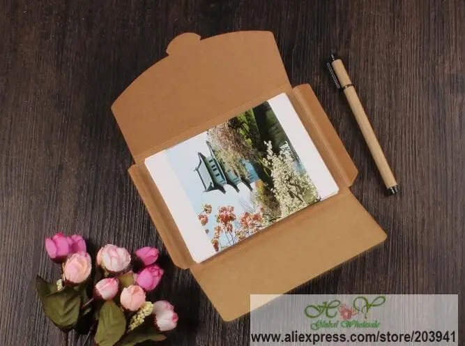 Papel Faça Você Mesmo Envelope Multifuncional 50 com Cores Vintage em Branco Caixa de Cartão Postal Pacote Papel Atacado - Imagem 6