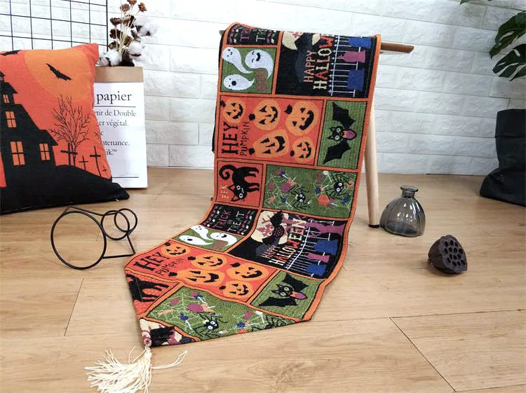 Halloween Bat Table Runner Placemat Funny Pumpkin Tablecloth Decoration Bed Runner Amazon Wholesale Lazada