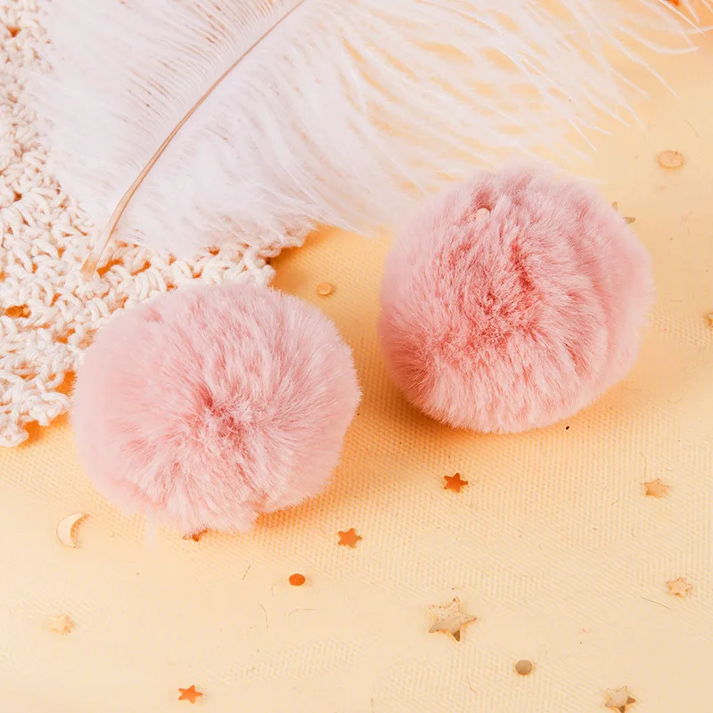 공예 의류용 가짜 토끼 모피 폼폼 볼 아플리케, 바느질 용품, DIY 헤어 클립 액세서리, 약 3-5cm, 로트당 20 개
