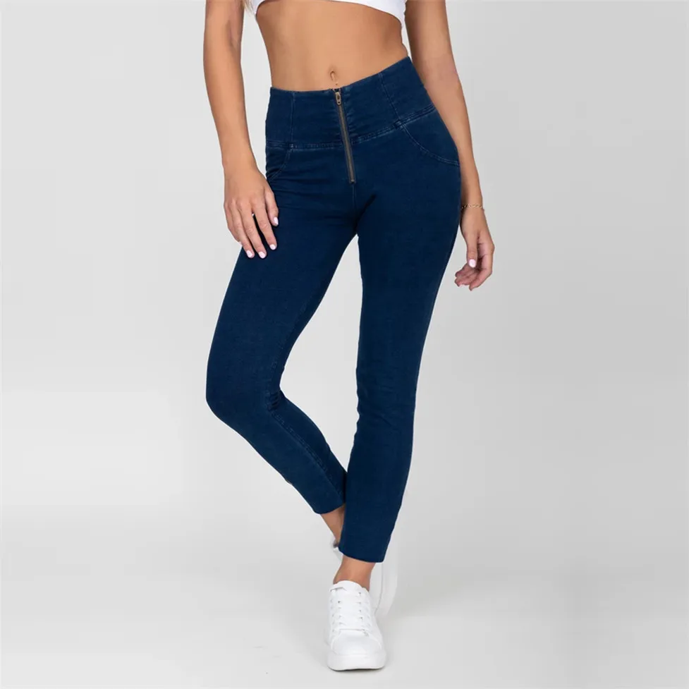 Melody Jeans Pinggang Tinggi Jeans Kaki 