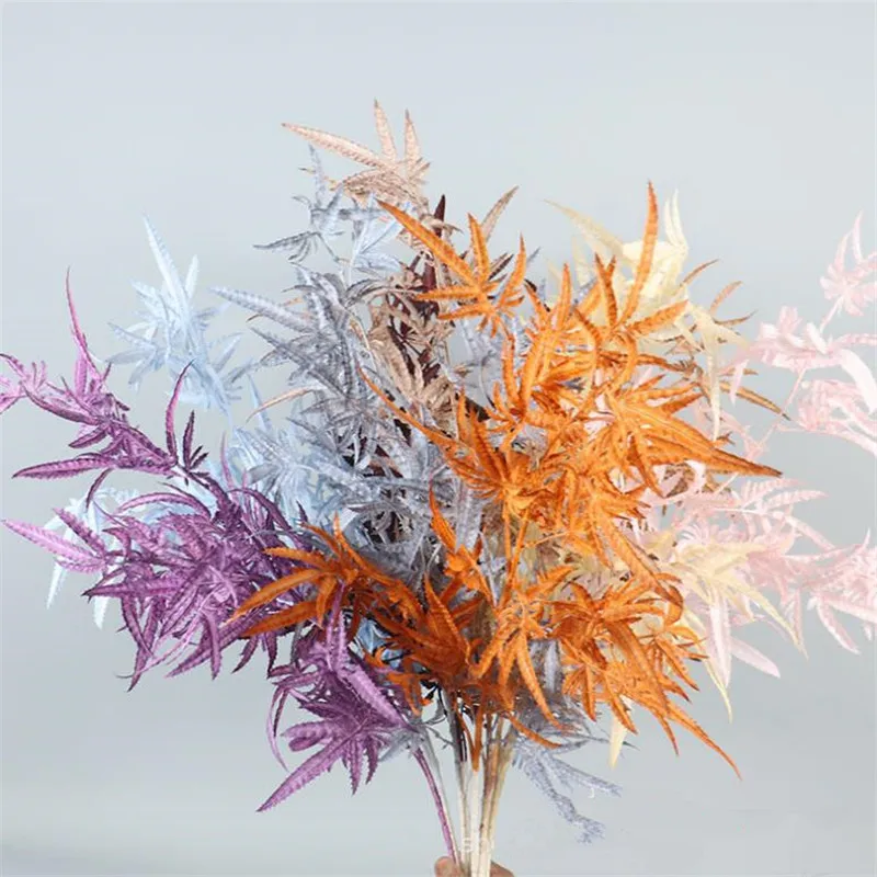 10Pcs Fake Long Stem Japanese Maple (4 stems/piece) 35.43&quot Simulation Plastic Maples for Wedding Home Artificial Plants | Дом и сад