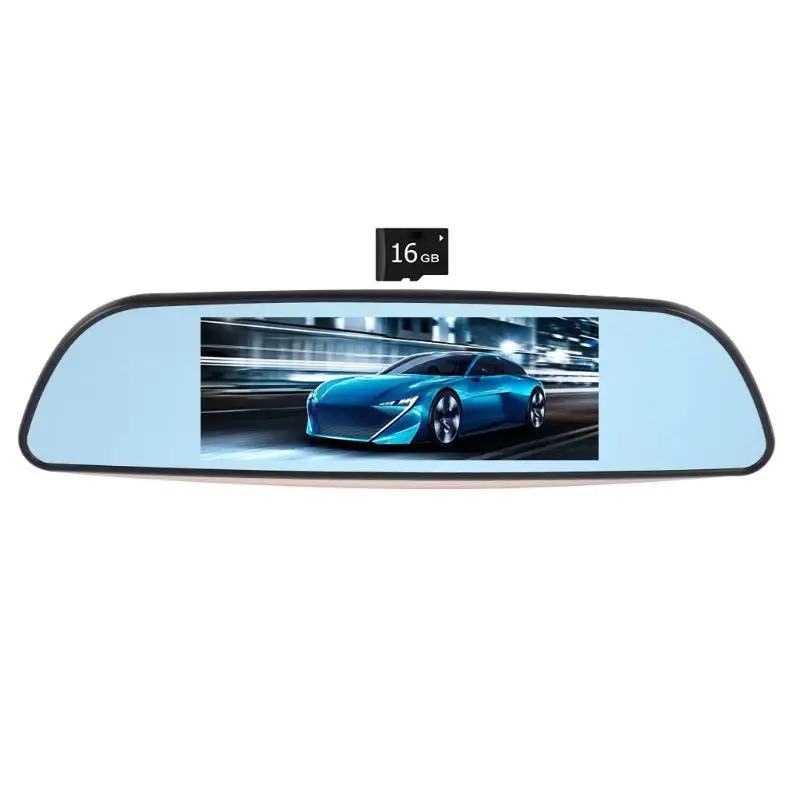 Автомобильный видеорегистратор 140 градусов 3G Android Dashcam gps Nav 6,86 дюймов ips зеркало заднего вида с микрофоном зеркало заднего вида циклическая запись - Название цвета: with 16GB TF