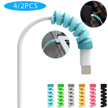 

4/2PCS Charging Cable Protector Saver Cover For Apple IPhone USB Charger Cable Cord Adorable Protective Sleeve For Phones Cable