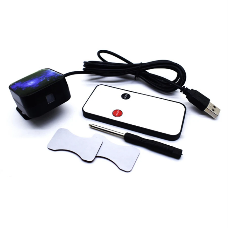 5V USB автомобильная интерьерная лампа, синяя крыша, Звездный светильник, звездное вращение+ пульт дистанционного управления