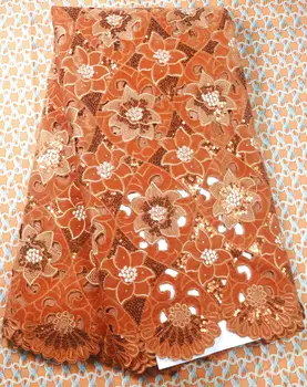 

AFRICAN HANDCUT VELVET WITH SEQUINS LACE FABRIC HIGH QUALITY LACE X2006