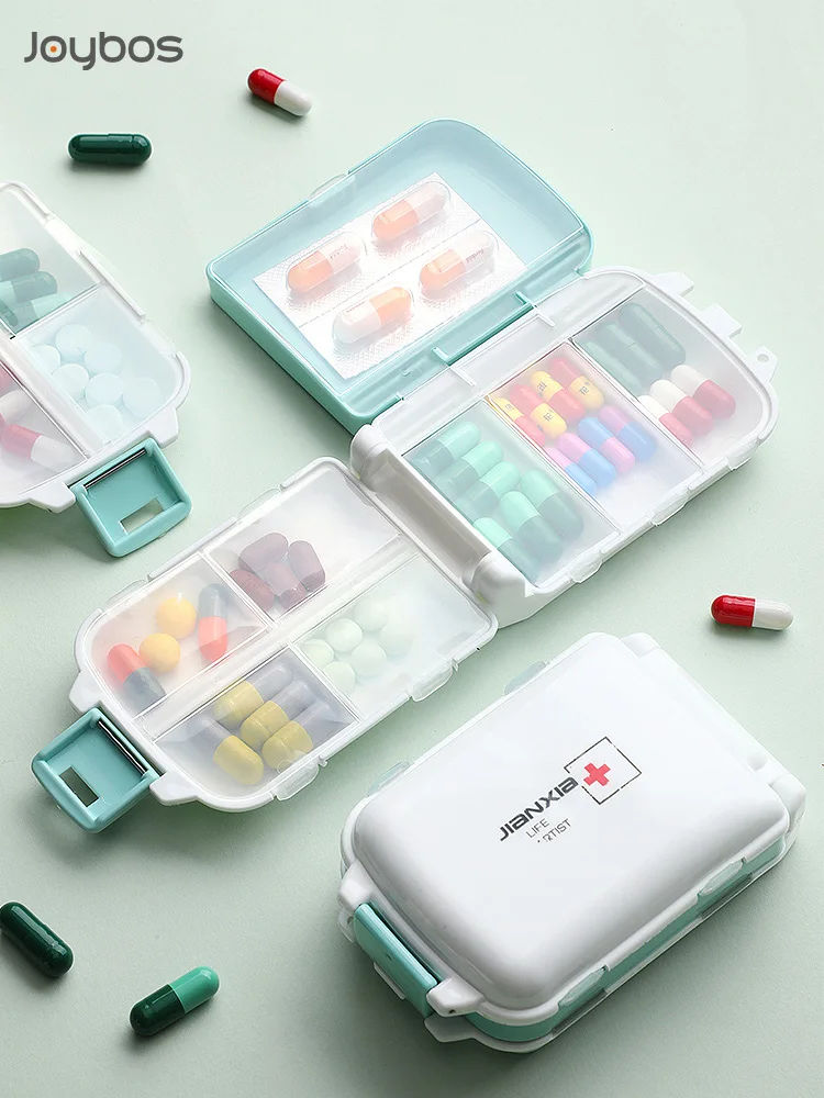 

JOYBOS Dispensing Small Pill Box Portable Small Mini Sealed One Week Dosage Large Capacity Pill Box Delicate Small Box JBS74