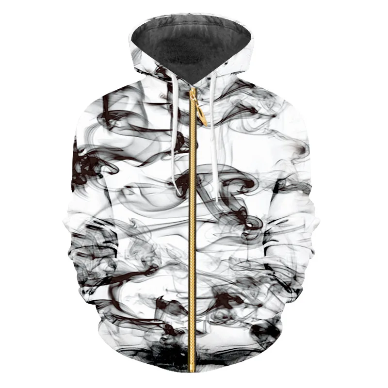 

Chinese style ink 3d print Zipper Hoodies Men Women Black white Harajuku Zip-up Tracksuit Fashion Autumn Streetwear Hooded Coat
