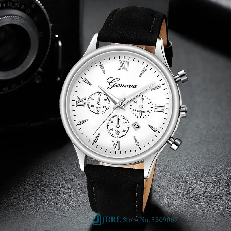 Черные наручные часы мужские часы бизнес мода стиль новые наручные часы из искусственной кожи мужские кварцевые часы для мужчин часы Hodinky