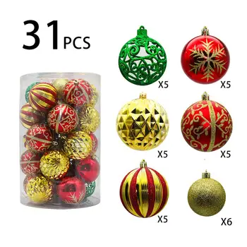 

31pcs 6/8cm Christmas Tree Decor Ball Bauble Christmas Party Hanging Ball Ornament For Home Christmas Decorations Pendant