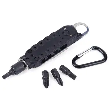 

Portable Mini Multifunction Carabiner Screwdriver Bottle Opener with LED Light Tools Camping Hiking Outdoor Tools