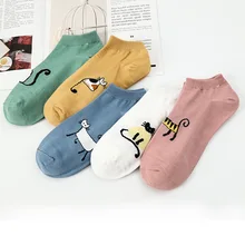 20 пар/компл. Весна Для женщин носки для девочек милые носки-башмачки с изображением животных Невидимый удобные и дышащие носки женские короткие носки