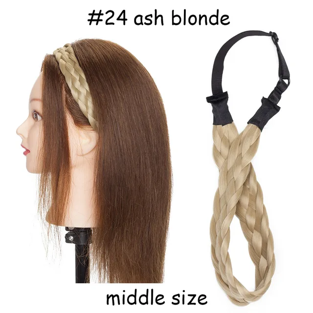 BENEHAIR Synthetic Braided Headbands Fake Hair Plaited Hair Band Braiding Hair Accessories Hair Extension Hairpiece For Women S-24