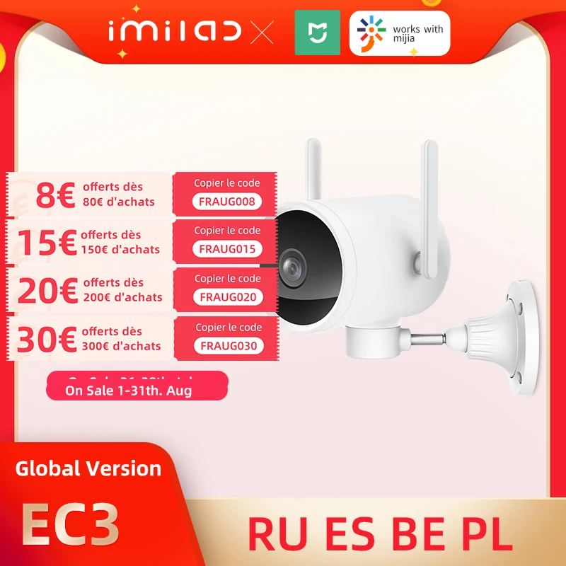 Photo Product Global Version IMILAB EC3 Outdoor Camera Ip Camera Wifi Mi Home Security Camera 2K Night Vision Cctv Camera Surveillance Camera