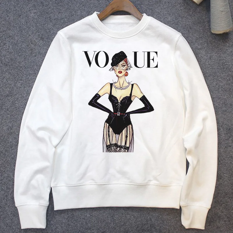 Модные сексуальные привлекательные толстовки женские для отдыха Vogue с буквенным принтом Женский пуловер мягкие простые женские худи Топы Harajuku Толстовка - Цвет: 3301