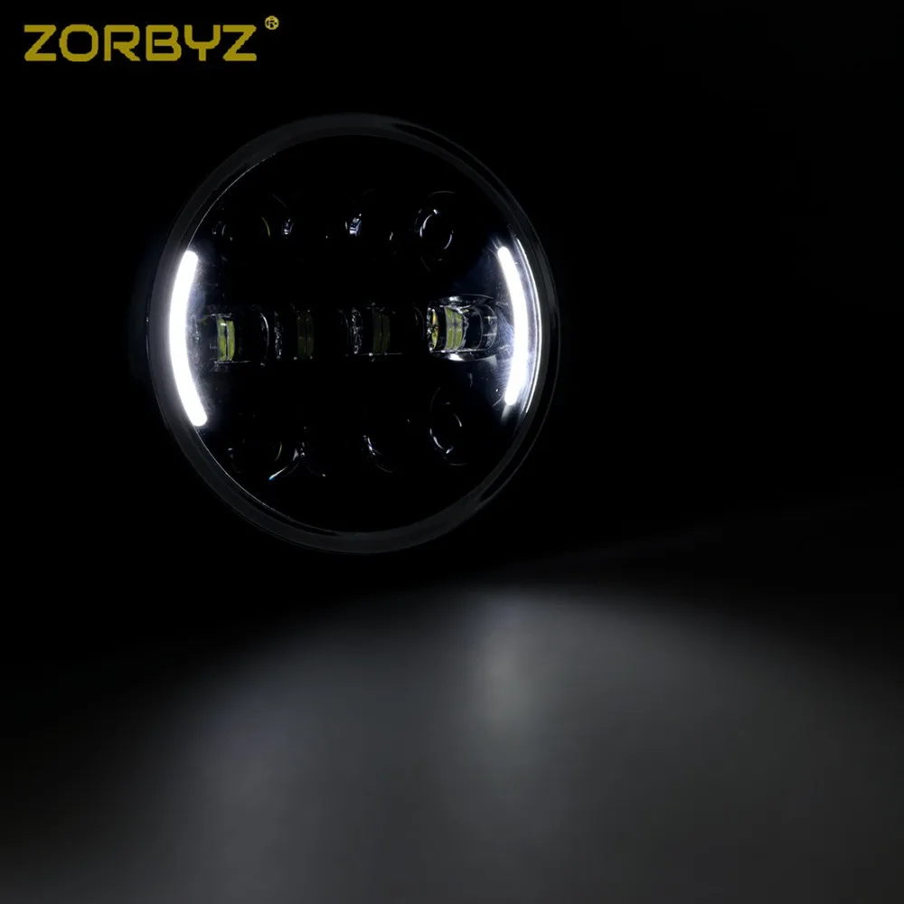 ZORBYZ " хромовое кольцо Ангел глаз светодиодный передняя фара для Suzuki Yamaha Kawasaki Honda Спорт уличный велосипед