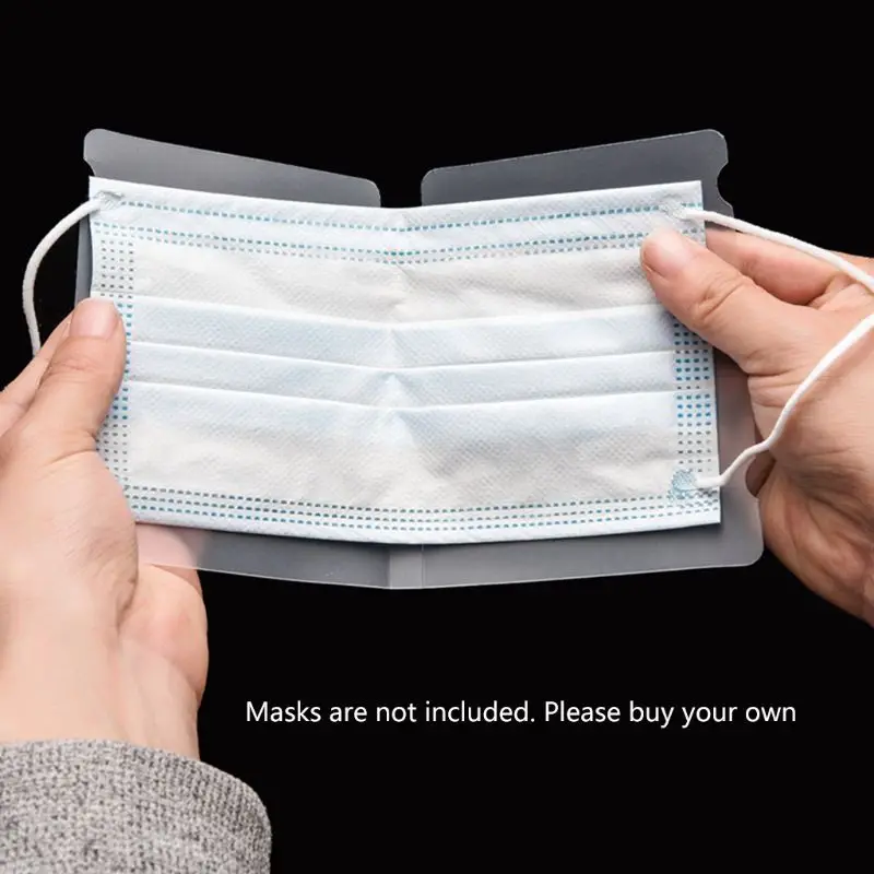 

Foldable 10 Face Masks Storage Clip Case Portable Disposable Mouth Cover Organizer Container Transparent Mask Keeper