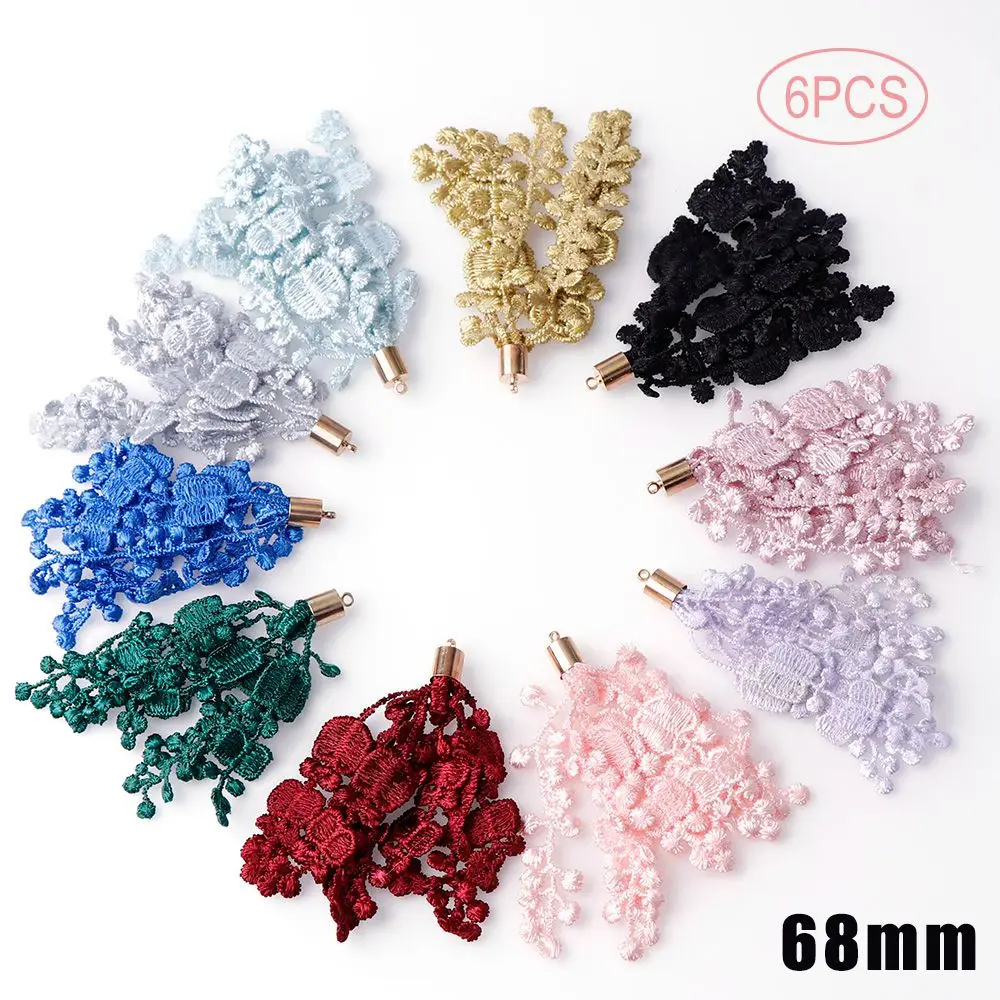 Mix Color Tassel 6-10Pcs/set DIY Flower Silk Polyester Charms Jewelry Bracelet Key Making Fringe Trim Craft Tassels Sewing Acces - Цвет: as photo