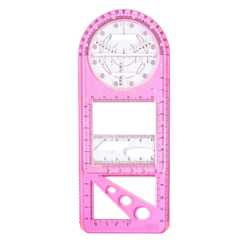 Multifunctional Geometric Ruler Drawing Template Measuring Tool for School Office Supplies DIY Apparel Sewing Fabric J | Дом и сад