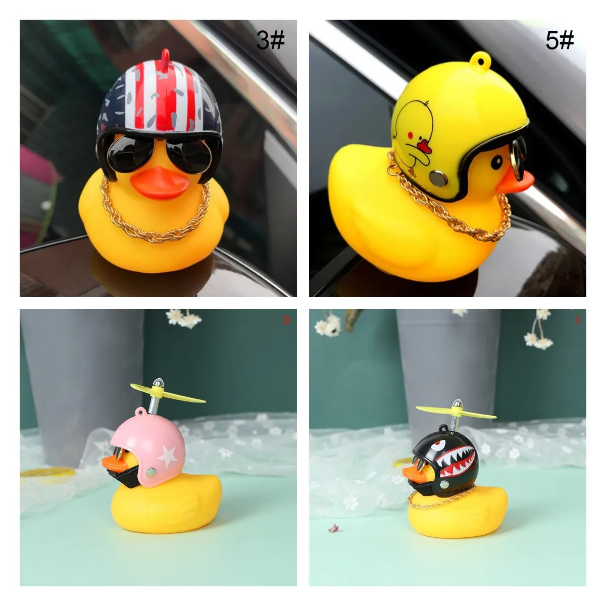 1 pc Multi Type Car Goods Gift Wind-breaking Wave-breaking Duck For Car Ornament Auto Interior Decoration With Lamp/Without Lamp
