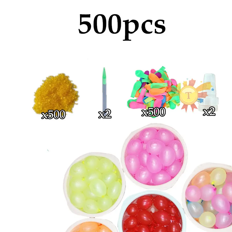 1444pcs Water Balloons Refill Package Funny Summer Outdoor Toy Water Balloon Bombs Summer Novelty Gag Toys For Children - Цвет: 500pcs