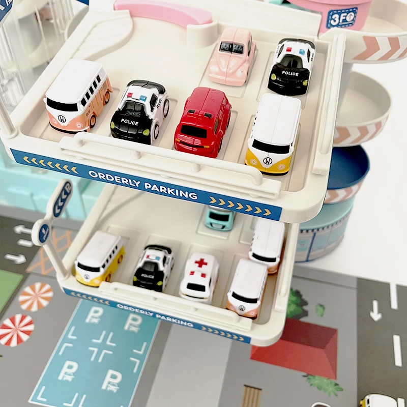 Electric Track Parking Building Car Toy Racing Rail Car Train Track Toy for Children Gifts Mechanical Adventure Brain Table Game