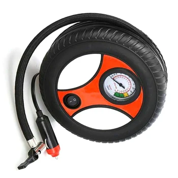 

Electric Tire Air Compressor Pump Car 260 PSI Pressure Gauge Nozzle Adapters