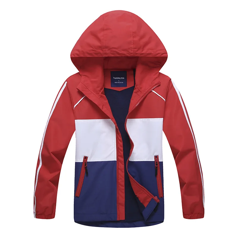 

2019 Spring Autumn Kids Sport Jackets Children Tops Zipper Coats Boys Outerwear Waterproof Long Sleeve Jackets For 4-15 Years